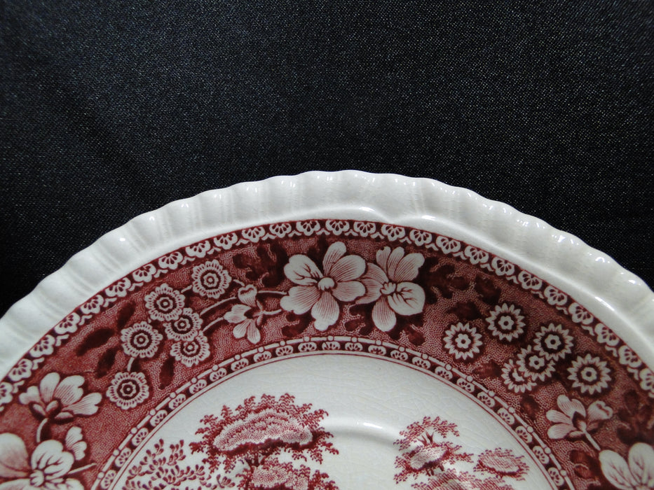 Spode Pink Tower, Pink Floral w/ Scene: 5 7/8" Saucer Only, Discolor