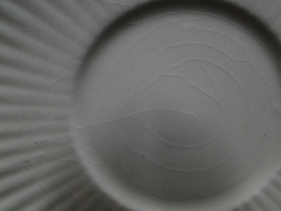 Wedgwood Edme, Ribbed Rim, Off White: 5 1/8" Demitasse Saucer (s), Crazing