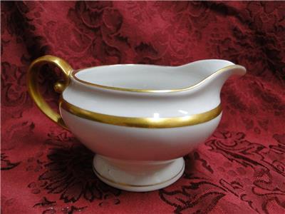 Tirschenreuth Colonial, White w/ Smooth Gold Band: Creamer / Cream Pitcher