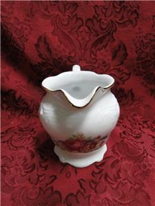 Wawel WAV11, Floral Sprays, Embossed Scrolls: Creamer / Cream Pitcher, 4"
