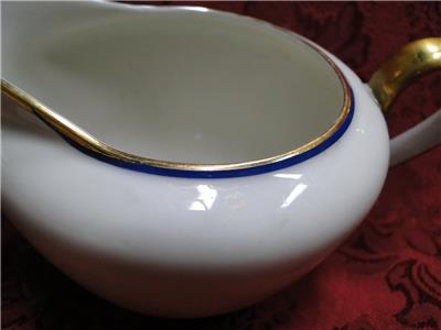 Tirschenreuth Cream w/ Thin Blue Band: Creamer / Cream Pitcher, 3 1/8"