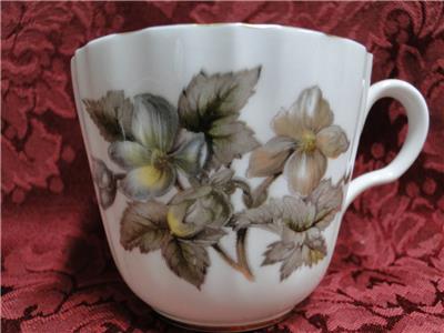 Royal Worcester Dorchester, Brown & Yellow Flowers: Cup & Saucer Set (s), 2 5/8"