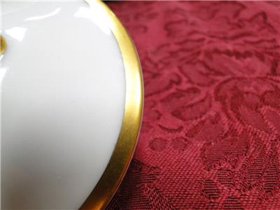 Tirschenreuth Colonial, White w/ Smooth Gold Band: Sugar Bowl & Lid, 3 1/4"