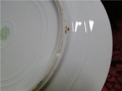Noritake Nippon Pink / White Flowers, Black Edge: Cake Plate & 6 Plate Set