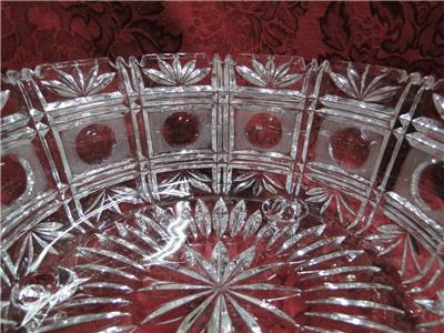 Cut Glass Panelled, 3-Toed Round Bowl w/ Circles & Fans, 9", As Is -- MG#232