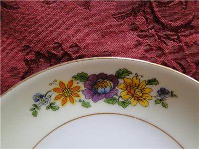 Thun Thu71 Floral Rim & Center, Cream Band: Cup & Saucer Set (s), 2" Tall
