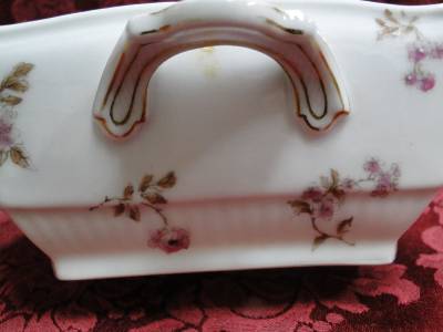 Haviland, Ch. Field (Limoges) Pink CHF 1649: Gravy Boat w/ Underplate, As Is