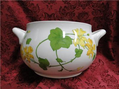 Villeroy & Boch Geranium, Yellow & Green, No Rib: Tureen & Lid, 8 1/2" Tall