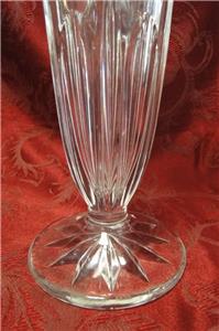 Clear, Tall, Glass, Spinning Stars: Vase, 4 7/8" x 11" Tall --  MG#222