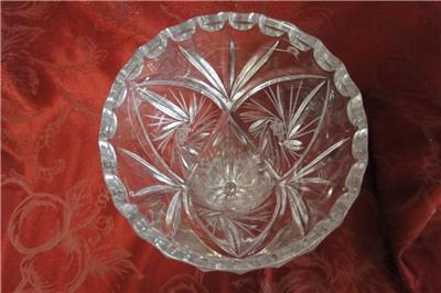 Clear, Tall, Glass, Spinning Stars: Vase, 4 7/8" x 11" Tall --  MG#222