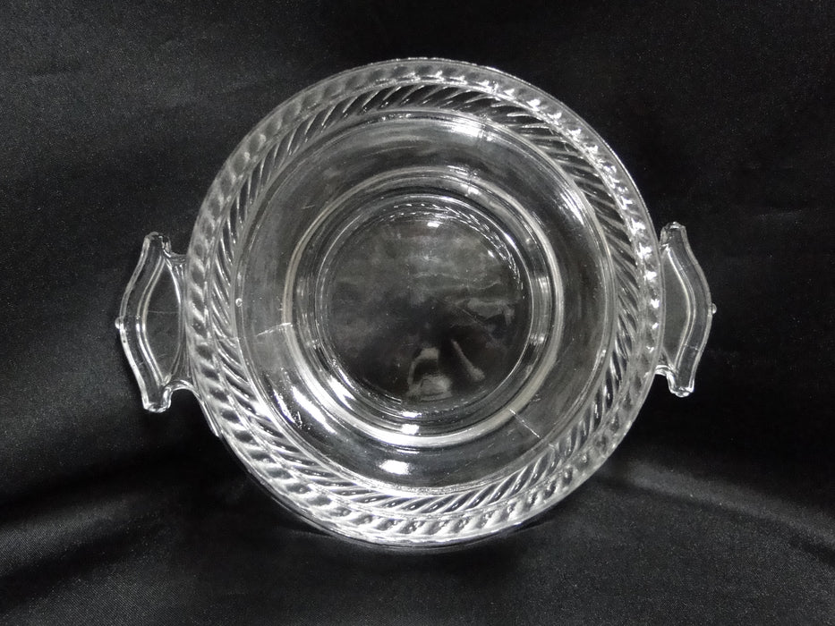 Pressed Glass, Gray Cut Flowers: Compote w/ Lion Finial, 7", As Is -- MG#189