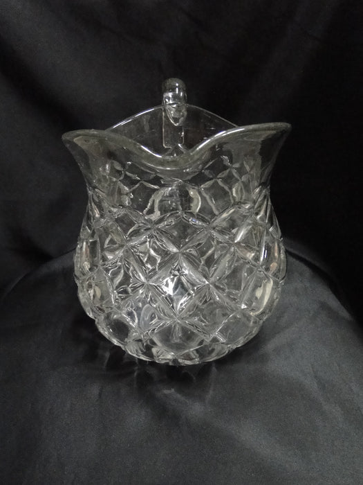 Clear w/ Square Pattern: Water Pitcher, 8 1/2" Tall, As Is -- MG#197