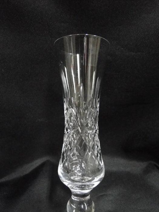 Clear w/ Fan & "X" Cuts: Vase, 8 1/8" Tall, 2 3/8" Top Diameter -- MG#207