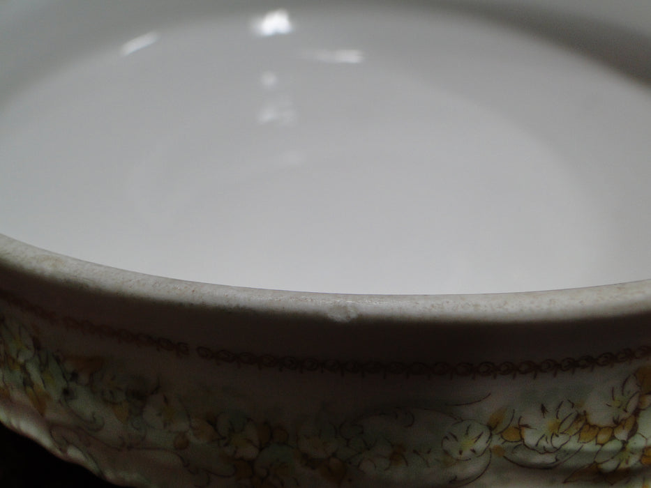 Haviland (Limoges) Green & Tan Floral Garland: Round Serving Bowl & Lid
