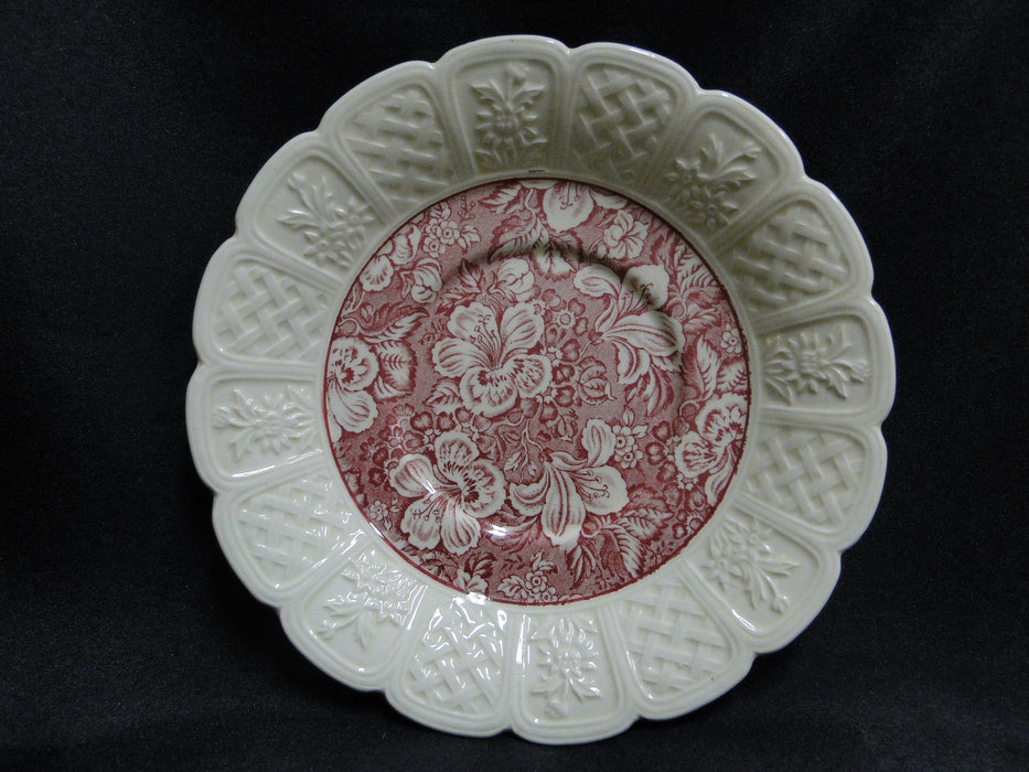 Coalport Oakhill Pink, Floral, Embossed Border: Cream Soup & Saucer Set, As Is