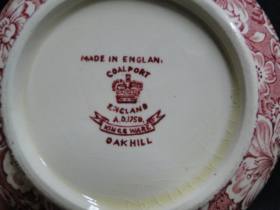 Coalport Oakhill Pink, Floral, Embossed Border: Cream Soup & Saucer Set, As Is