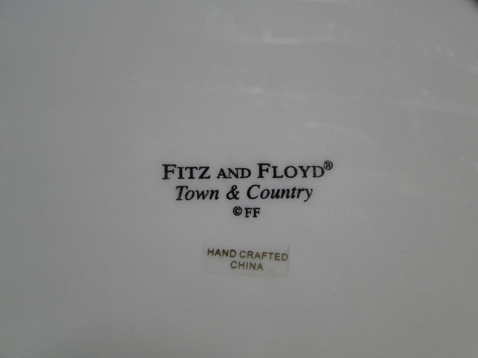 Fitz & Floyd Town and Country, Red & White: Round Rimmed Serving Bowl, 12 1/2"