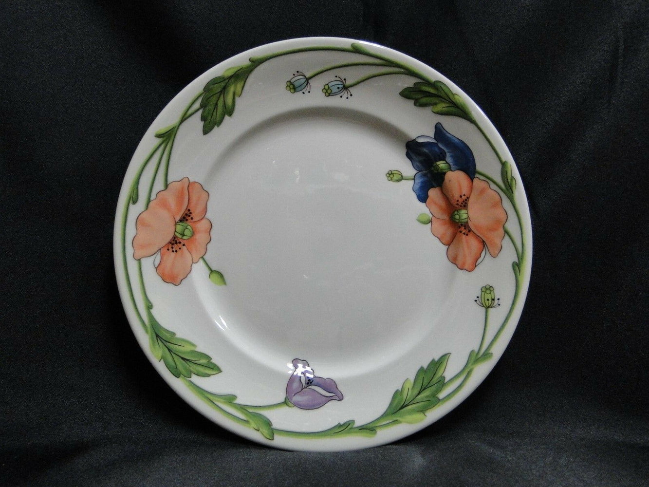 Villeroy & Boch Amapola, Blue & Orange Flowers: Salad Plate (s), 8 3/8"