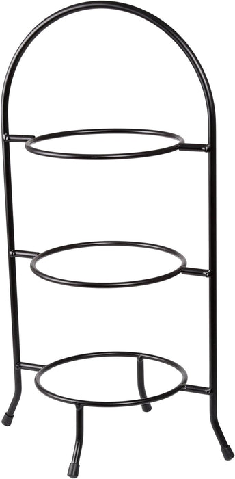 Creative Home Iron Works Black Metal Three Tier Plate Stand, 20" Tall