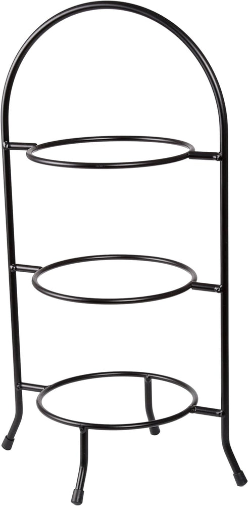 Creative Home Iron Works Black Metal Three Tier Plate Stand, 20" Tall