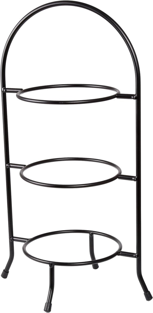 Creative Home Iron Works Black Metal Three Tier Plate Stand, 20" Tall