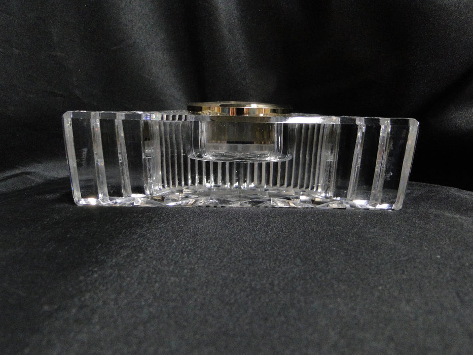 Waterford Crystal Wharton, Mantel Clock w/ Gold Face & Ring, 7 1/4" Wide