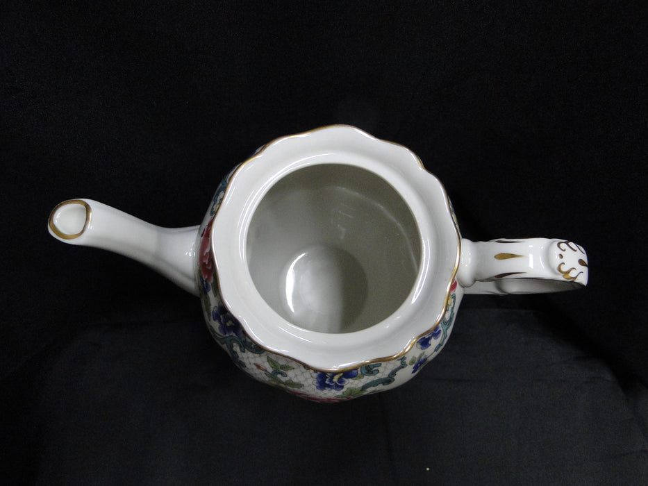 Royal Doulton Booths Floradora, Scalloped, Gold Trim: Coffee Pot & Lid, 8 7/8"