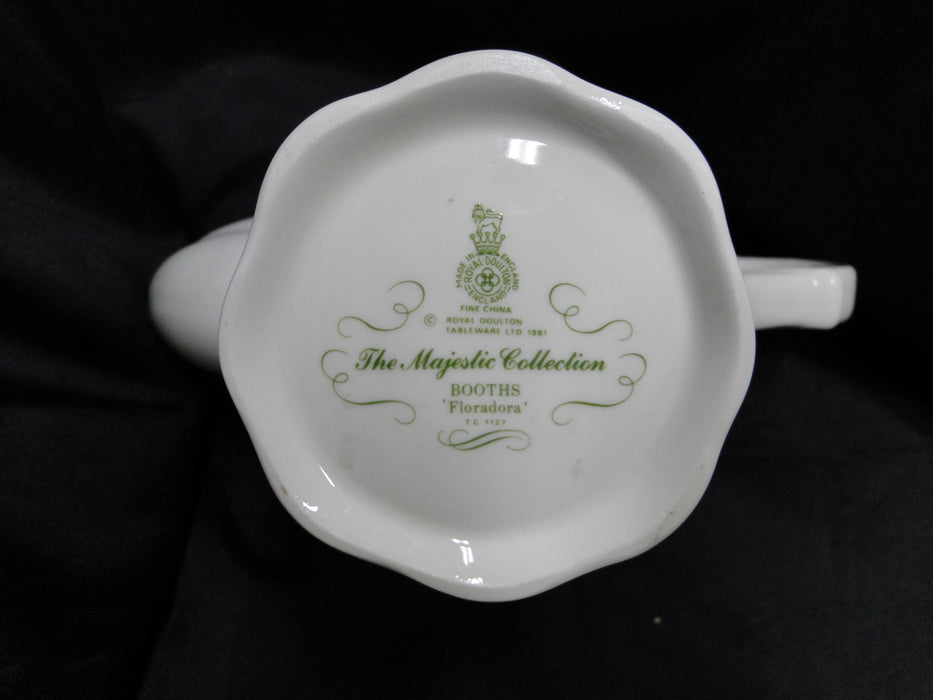 Royal Doulton Booths Floradora, Scalloped, Gold Trim: Coffee Pot & Lid, 8 7/8"