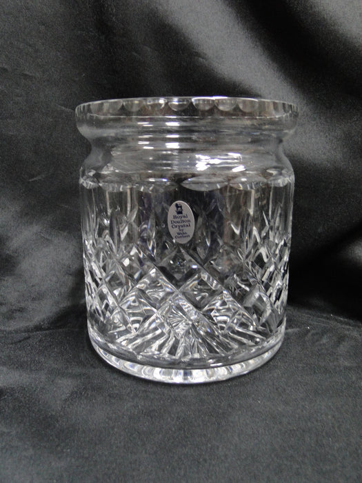Royal Doulton Crystal: Biscuit Barrel / Candy Jar / Canister w/ Lid, 7", Sticker
