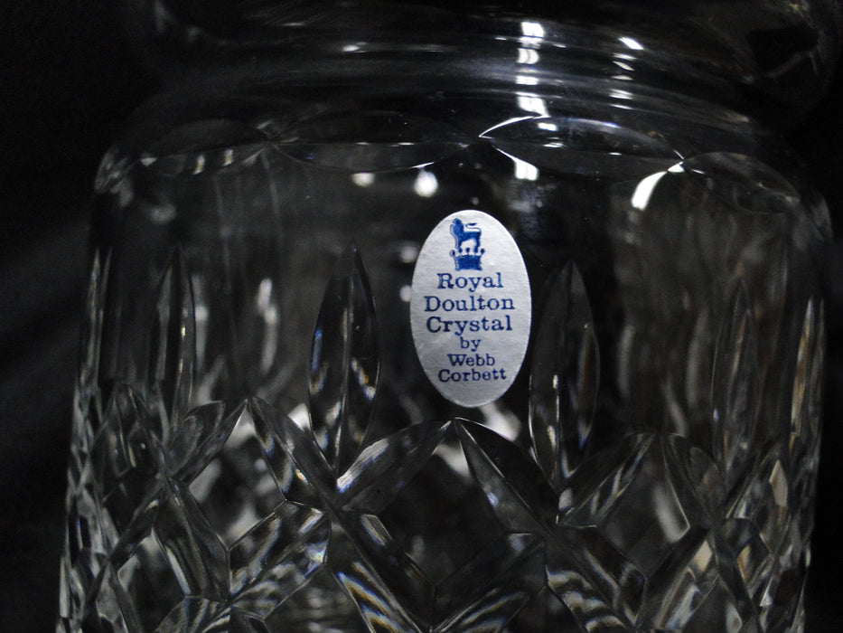 Royal Doulton Crystal: Biscuit Barrel / Candy Jar / Canister w/ Lid, 7", Sticker