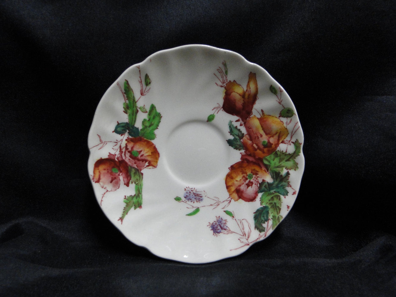 Royal Doulton Sherborne, Pink, Yellow, & Purple Flowers: 4 1/2" Demitasse Saucer