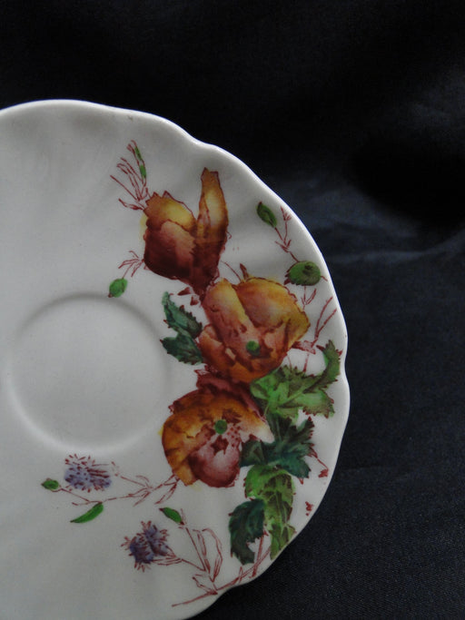 Royal Doulton Sherborne, Pink, Yellow, & Purple Flowers: 4 1/2" Demitasse Saucer