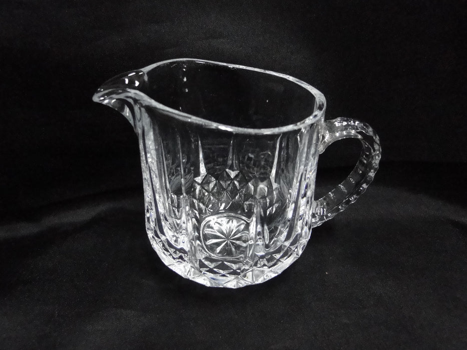 Cristal d'Arques Longchamps, Vertical & Diamond Cuts: Creamer, 3 1/4" Tall