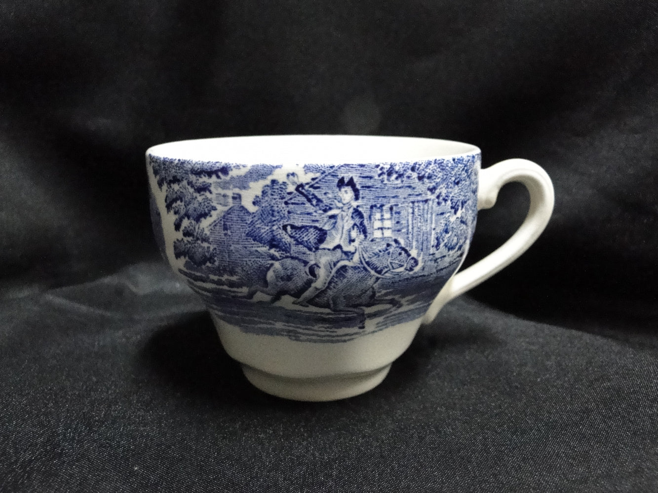 Staffordshire Liberty Blue, Blue & White Scene: 2 5/8" Cup (s) Only, Crazing