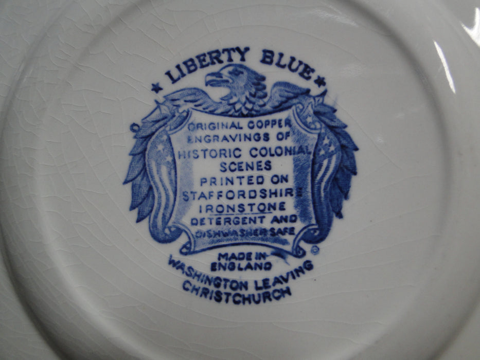 Staffordshire Liberty Blue, Blue & White Scene: Salad Plate (s),7", Crazing