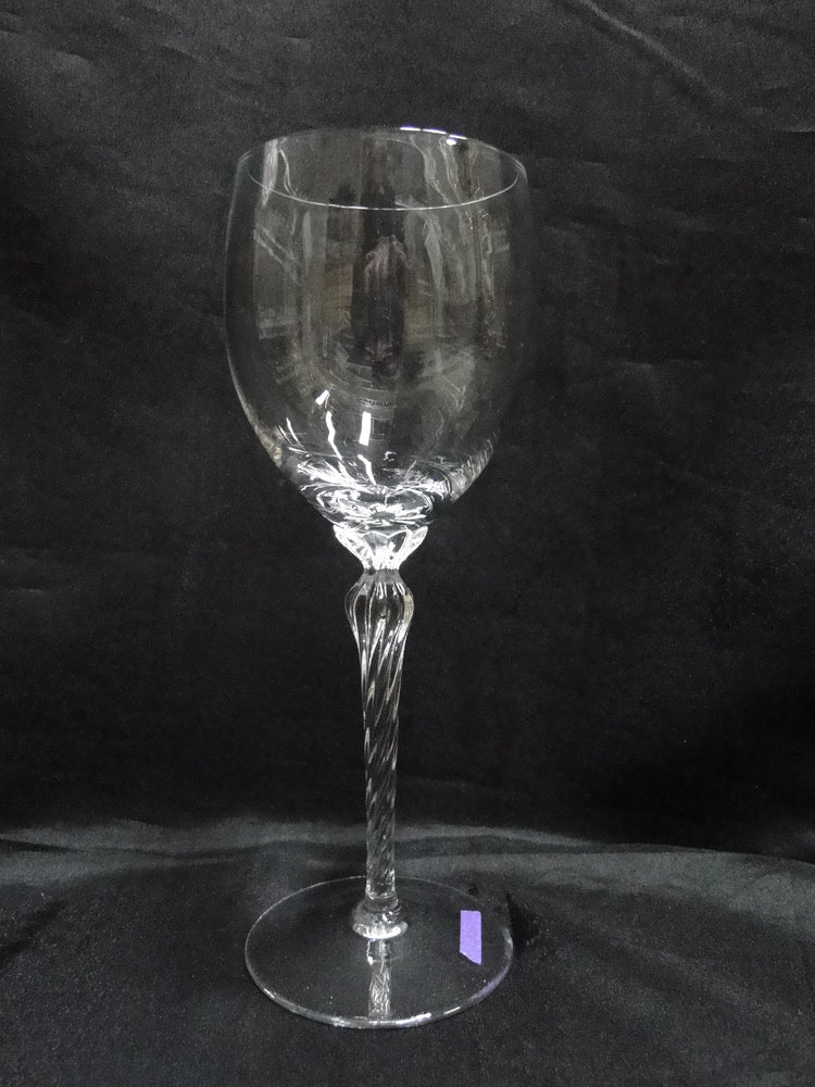 Lenox Aria Crystal, Twisted Stem: Water or Wine Goblet, 8 1/2" Tall, As Is