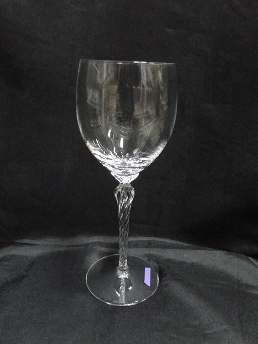 Lenox Aria Crystal, Twisted Stem: Water or Wine Goblet, 8 1/2" Tall, As Is