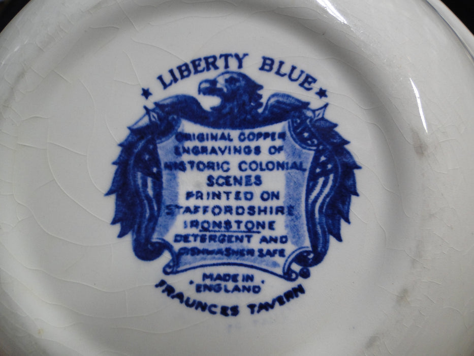 Staffordshire Liberty Blue, Blue & White Scene: Round Serving Bowl, 8.5" As Is