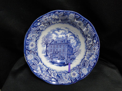 Staffordshire Liberty Blue, Blue & White Scene: Round Serving Bowl, 8.5" As Is