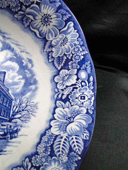 Staffordshire Liberty Blue, Blue & White Scene: Round Serving Bowl, 8.5" As Is