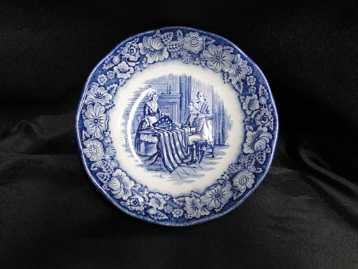 Staffordshire Liberty Blue, Blue & White Scene: Fruit Bowl, 5" x 1 1/4", Crazing