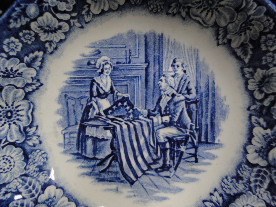Staffordshire Liberty Blue, Blue & White Scene: Fruit Bowl, 5" x 1 1/4", Crazing