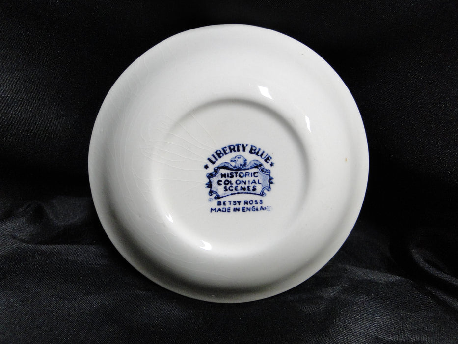 Staffordshire Liberty Blue, Blue & White Scene: Fruit Bowl, 5" x 1 1/4", Crazing