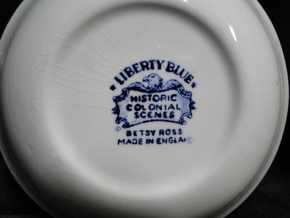 Staffordshire Liberty Blue, Blue & White Scene: Fruit Bowl, 5" x 1 1/4", Crazing
