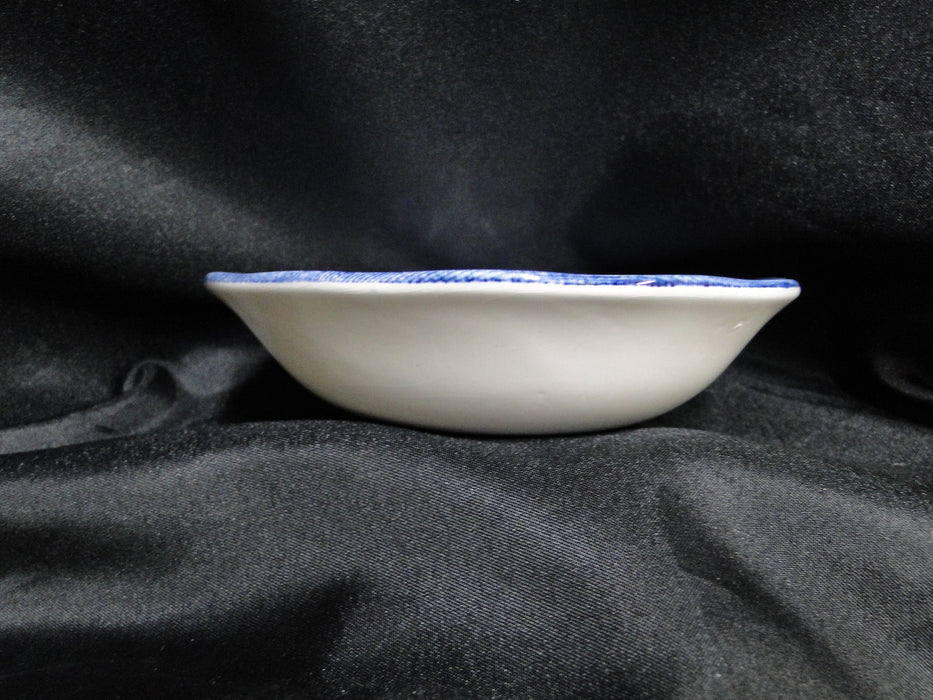 Staffordshire Liberty Blue, Blue & White Scene: Fruit Bowl, 5" x 1 1/4", Crazing
