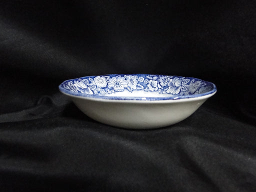 Staffordshire Liberty Blue, Blue & White Scene: Fruit Bowl, 5" x 1 1/4", Crazing