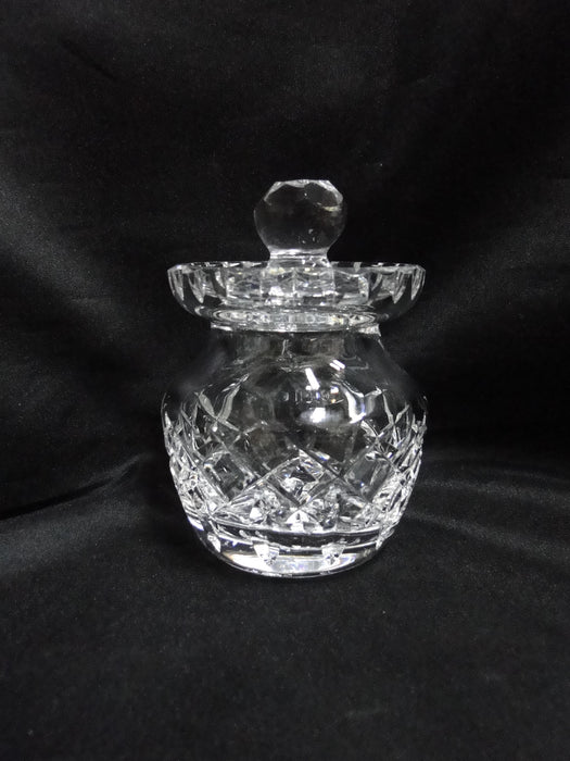 Waterford Crystal, Cross Hatch Cuts: Honey / Jam / Jelly Jar & Lid, 3 3/4"