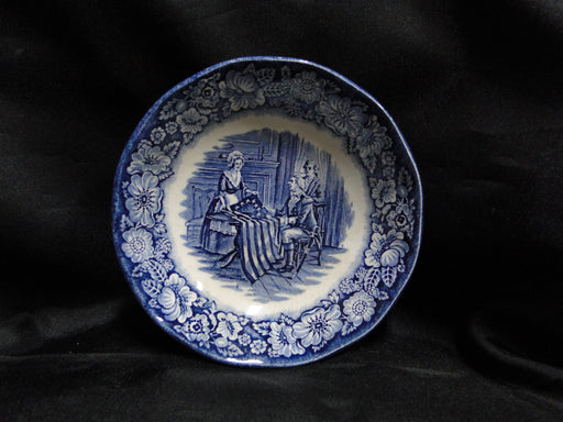 Staffordshire Liberty Blue, Blue & White Scene: Fruit Bowl, 5" x 1 1/4" Discolor