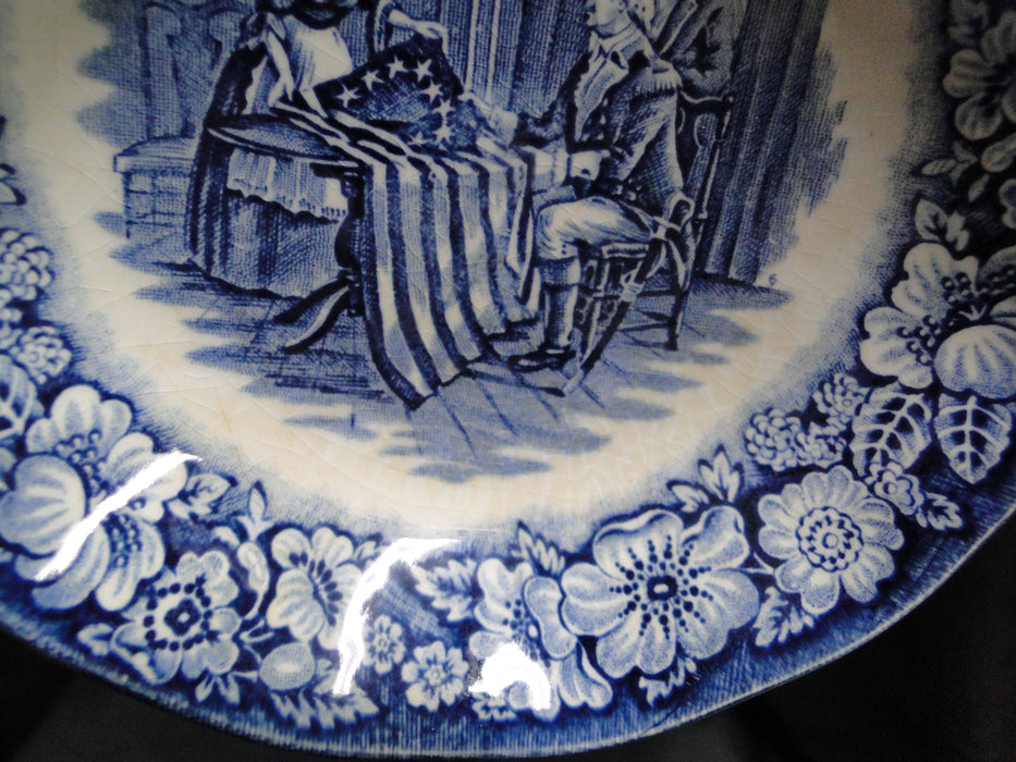 Staffordshire Liberty Blue, Blue & White Scene: Fruit Bowl, 5" x 1 1/4" Discolor