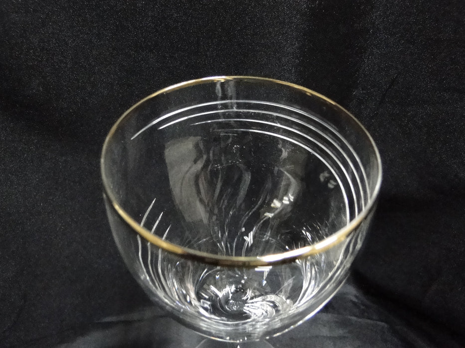 Lenox Kelly Crystal, Swirl Cuts,Gold Trim: Wine Glass, 7 7/8" Tall
